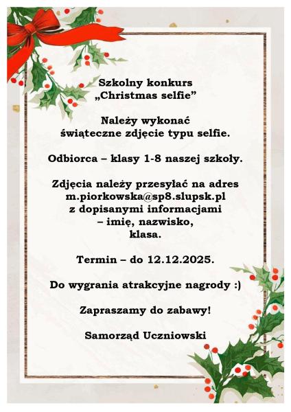 Szkolny konkurs "Christmas selfie"
