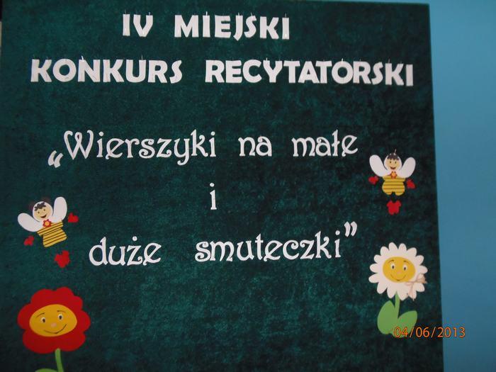 IV Miejski Konkurs Recytatorski "Wierszyki na małe i duże smuteczki"