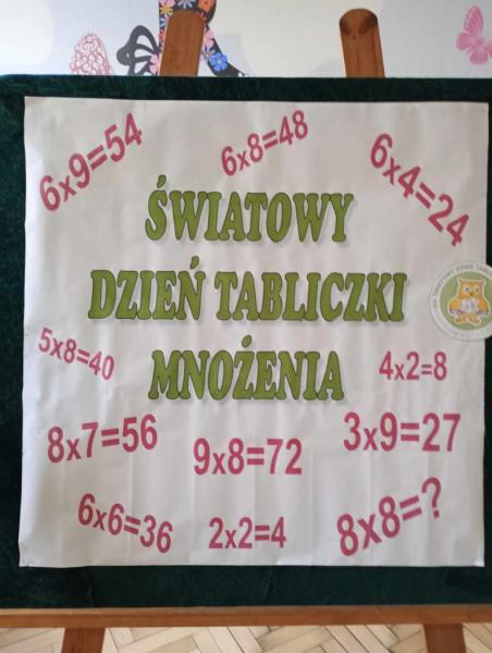 Nasza szkoła obchodziła Światowy Dzień Tabliczki Mnożenia. Uczniowie, nauczyciele, pracownicy szkoły zmagali się z przykładami z mnożenia i dzielenia