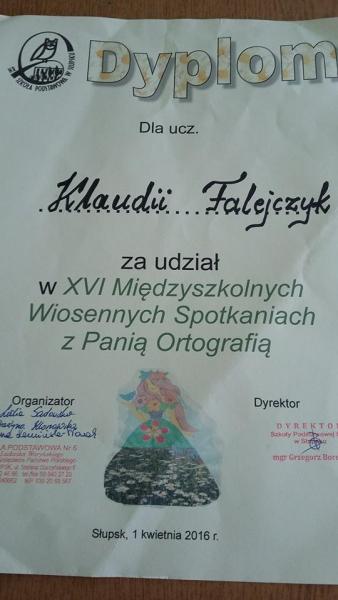 Wyniki XVI Wiosennych Spotkań z Panią Ortografią