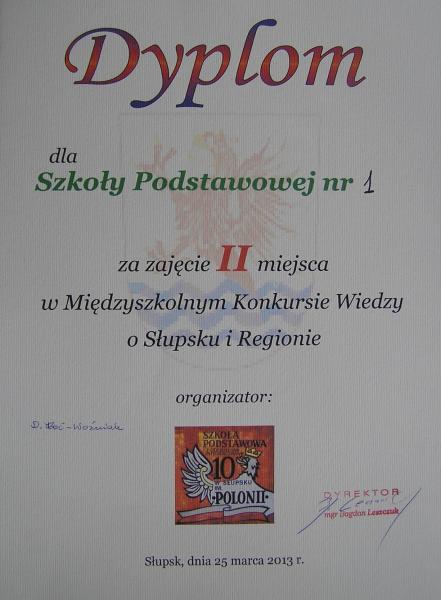 Wyniki Międzyszkolnego Konkursu Wiedzy o Słupsku i Regionie