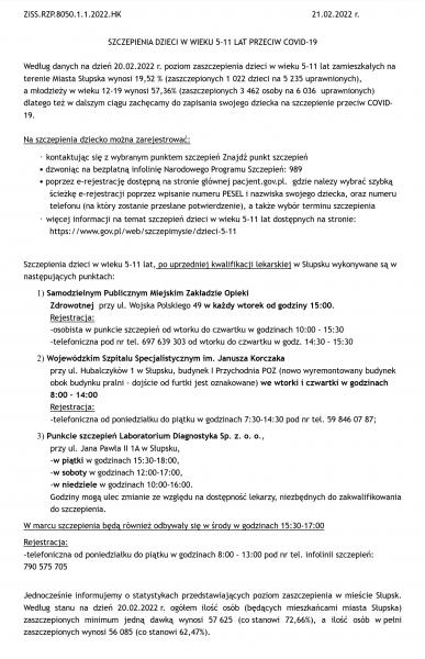 SZCZEPIENIA DZIECI W WIEKU 5-11 LAT PRZECIW COVID-19