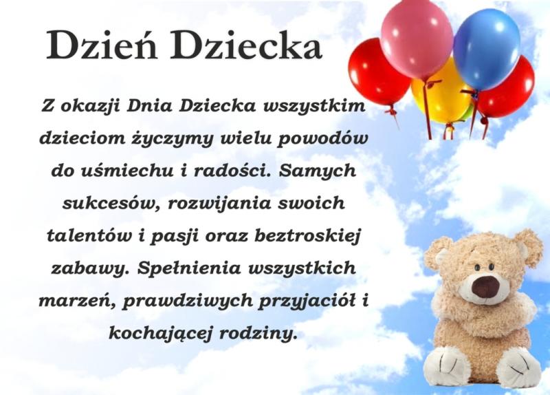 DZIEŃ DZIECKA życzenia