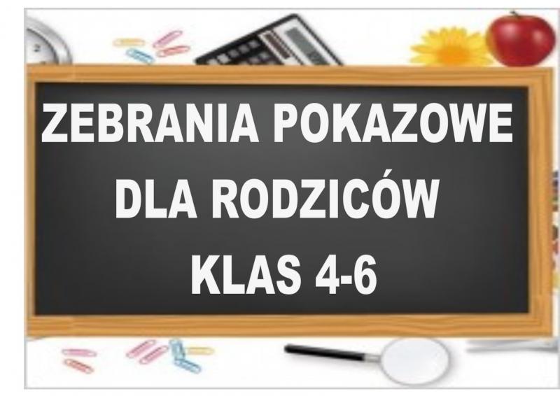 Zebrania pokazowe dla Rodziców klas 4-6