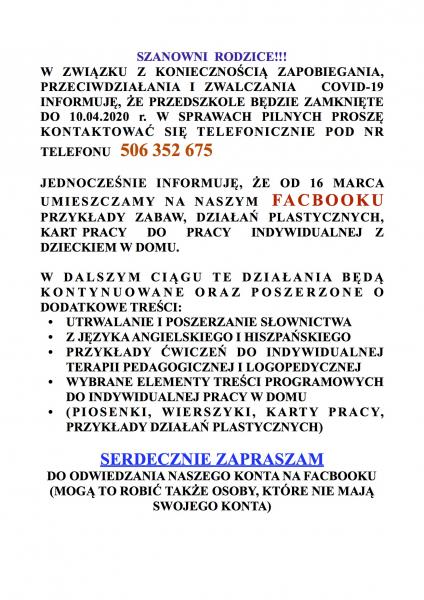 UWAGA RODZICE
