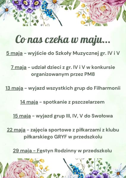 Co nas czeka w maju ?