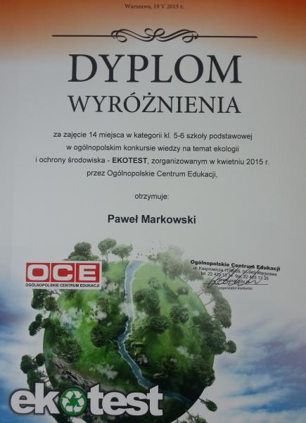 Ogólnopolski konkurs wiedzy na temat ekologii i ochrony środowiska