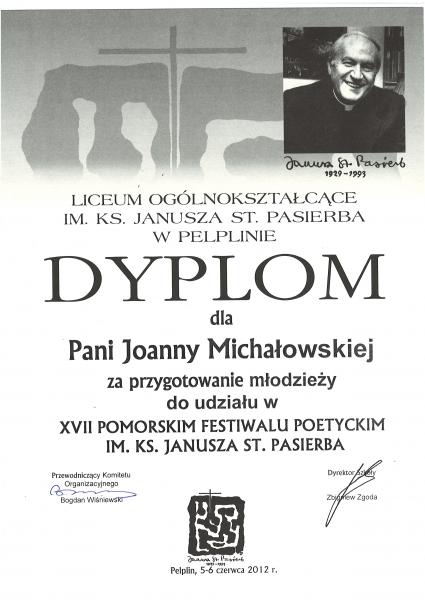 XVII Pomorski Festiwal Poetycki im. ks. Janusza St. Pasierba