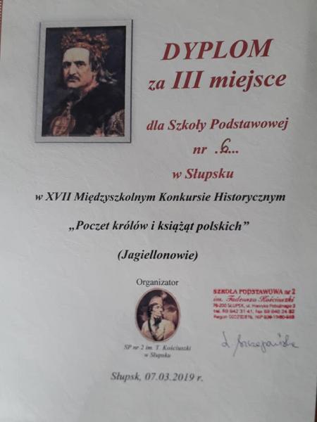 XVII Międzyszkolny Konkurs Historyczny