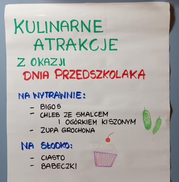 Plakat z ogłoszeniem dotyczącym obchodów Dnia przedszkolaka