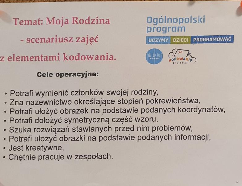 Moja rodzina- UDP zajęcia z kodowania Tygryski