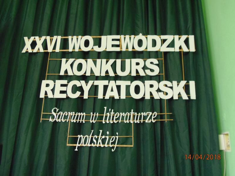 XXVI Wojewódzki Konkurs Recytatorski „Sacrum w literaturze polskiej”