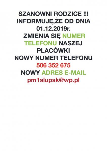ZMIANA NUMERU TELEFONU I ADRESU E-MAIL
