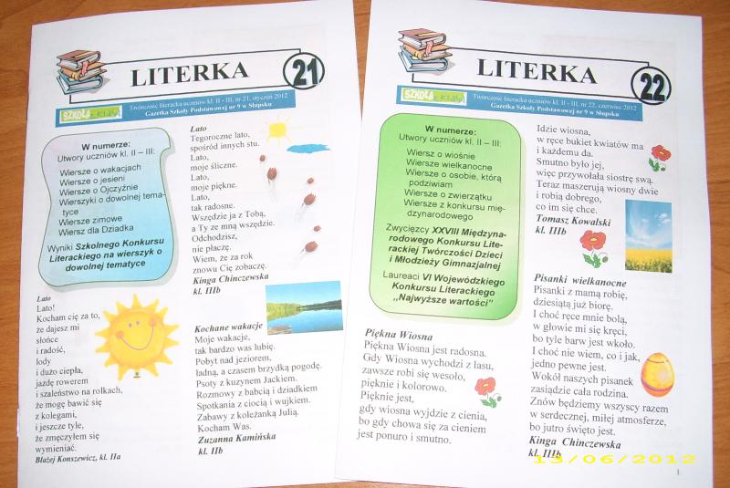 Nowe wydanie szkolnej gazetki ,,Literki”