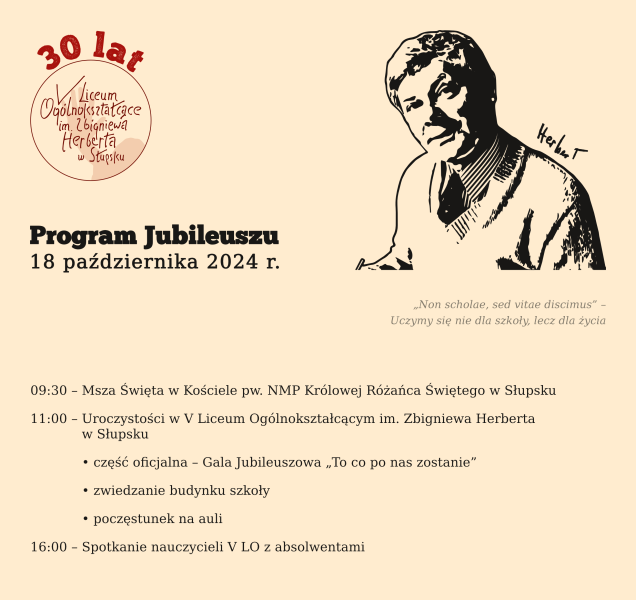 30 lat V LO - Program Jubileuszu