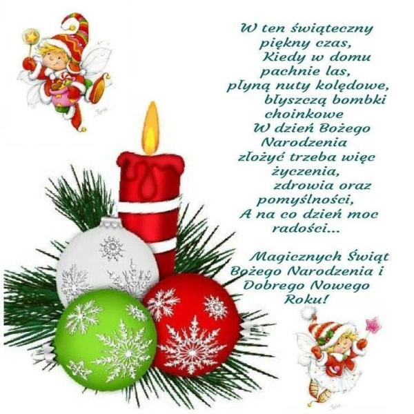 Życzenia z okazji Bożego Narodzenia i Nowego Roku