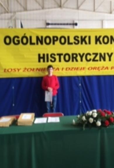 Sukces w Ogólnopolskim Konkursie Historycznym