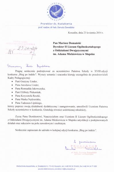 Bieg po indeks