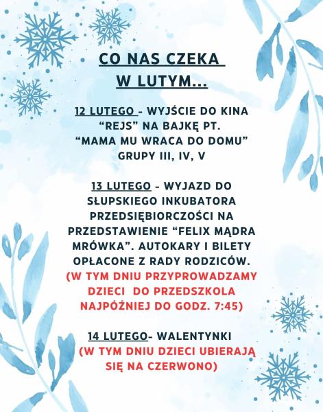Co nas czeka w lutym ?