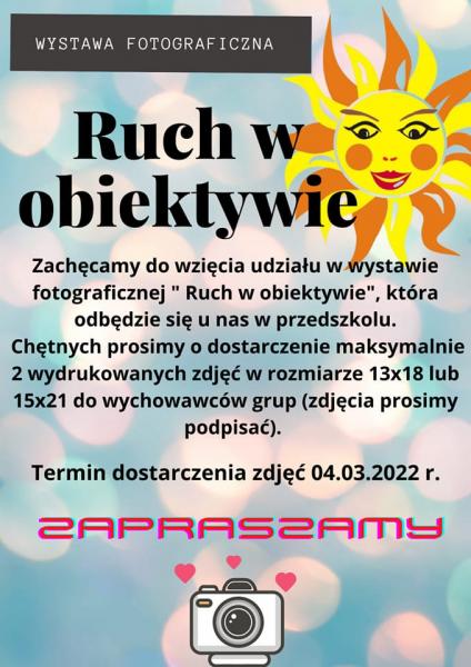 WYSTAWA FOTOGRAFICZNA "Ruch w obiektywie"