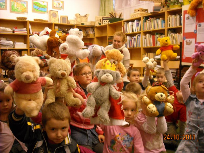 Wystawa misiów w bibliotece