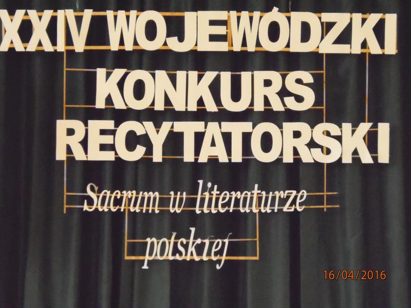 XXIV Wojewódzki Konkurs Recytatorski "Sacrum w literaturze polskiej"