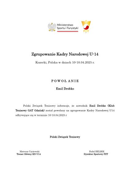 Powołanie do Kadry Narodowej