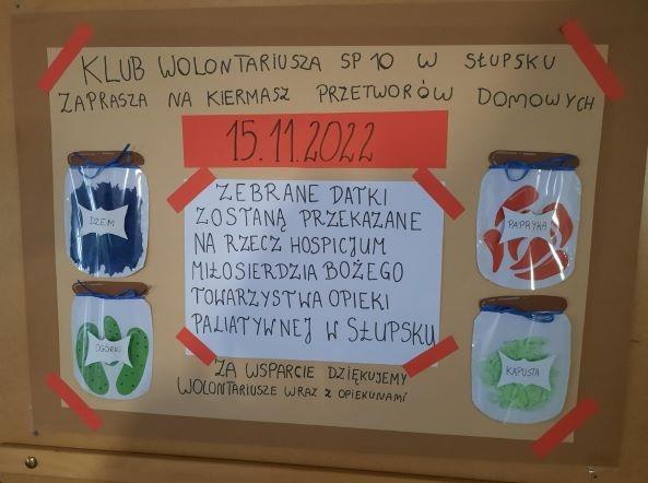 Plakat przygotowany przez wolontariuszy