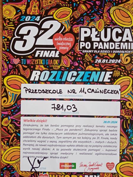 WOŚP w naszym przedszkolu