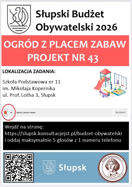 Zagłosuj na plac zabaw w SP11
