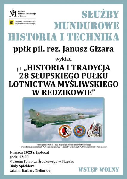 Wykład o historii 28 Słupskiego Pułku Lotnictwa Myśliwskiego w Redzikowie