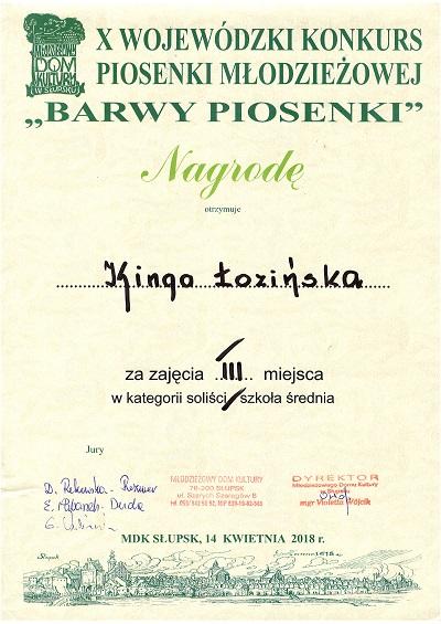 X Wojewódzki Konkurs Piosenki Młodzieżowej "Barwy Piosenki"